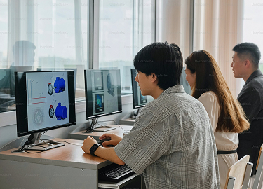 pcを扱う様子